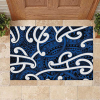 Aotearoa Maori Kowhaiwhai Rubber Doormat Kikorangi Puhoro and Patiki LT9 Blue - Polynesian Pride