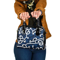 Aotearoa Maori Kowhaiwhai Shoulder Handbag Kikorangi Puhoro and Patiki LT9 One Size Blue - Polynesian Pride