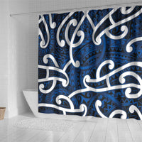 Aotearoa Maori Kowhaiwhai Shower Curtain Kikorangi Puhoro and Patiki LT9 - Polynesian Pride