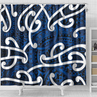 Aotearoa Maori Kowhaiwhai Shower Curtain Kikorangi Puhoro and Patiki LT9 - Polynesian Pride