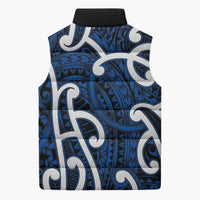 Aotearoa Maori Kowhaiwhai Sleeveless Puffer Jacket Kikorangi Puhoro and Patiki LT9 - Polynesian Pride