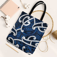 Aotearoa Maori Kowhaiwhai Tote Bag Kikorangi Puhoro and Patiki LT9 Black Strap One Size Blue - Polynesian Pride