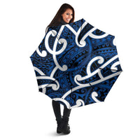Aotearoa Maori Kowhaiwhai Umbrella Kikorangi Puhoro and Patiki LT9 - Polynesian Pride