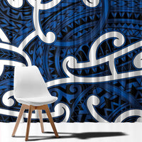 Aotearoa Maori Kowhaiwhai Window Curtain Kikorangi Puhoro and Patiki LT9 - Polynesian Pride