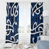 Aotearoa Maori Kowhaiwhai Window Curtain Kikorangi Puhoro and Patiki LT9 - Polynesian Pride