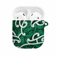 Aotearoa Maori Kowhaiwhai AirPods Case Kakariki Puhoro and Patiki LT9 Green - Polynesian Pride