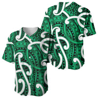 Aotearoa Maori Kowhaiwhai Baseball Jersey Kakariki Puhoro and Patiki LT9 - Polynesian Pride