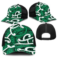 Aotearoa Maori Kowhaiwhai Baseball Net Cap Kakariki Puhoro and Patiki LT9 - Polynesian Pride