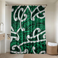 Aotearoa Maori Kowhaiwhai Bathroom Set Kakariki Puhoro and Patiki LT9 Shower Curtain Only Green - Polynesian Pride