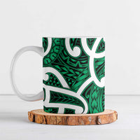 Aotearoa Maori Kowhaiwhai Ceramic Mug Kakariki Puhoro and Patiki LT9 Green - Polynesian Pride