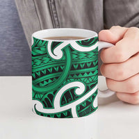 Aotearoa Maori Kowhaiwhai Ceramic Mug Kakariki Puhoro and Patiki LT9 - Polynesian Pride