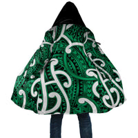 Aotearoa Maori Kowhaiwhai Cloak Kakariki Puhoro and Patiki LT9 Unisex Green - Polynesian Pride