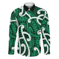 Aotearoa Maori Kowhaiwhai Family Matching Puletasi and Hawaiian Shirt Kakariki Puhoro and Patiki