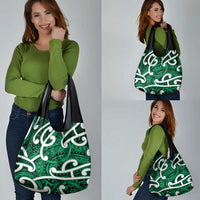 Aotearoa Maori Kowhaiwhai Grocery Bag Kakariki Puhoro and Patiki LT9 - Polynesian Pride