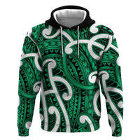 Aotearoa Maori Kowhaiwhai Hoodie Kakariki Puhoro and Patiki LT9 Pullover Hoodie Green - Polynesian Pride