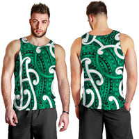 Aotearoa Maori Kowhaiwhai Men Tank Top Kakariki Puhoro and Patiki