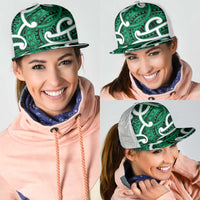 Aotearoa Maori Kowhaiwhai Mesh Trucker Cap Kakariki Puhoro and Patiki LT9 - Polynesian Pride
