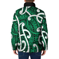 Aotearoa Maori Kowhaiwhai Padded Jacket Kakariki Puhoro and Patiki LT9 - Polynesian Pride