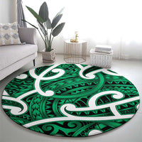 Aotearoa Maori Kowhaiwhai Round Carpet Kakariki Puhoro and Patiki LT9 - Polynesian Pride