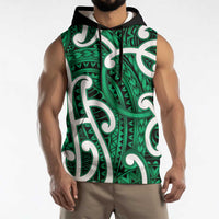 Aotearoa Maori Kowhaiwhai Sleeveless Hoodie Kakariki Puhoro and Patiki LT9 - Polynesian Pride