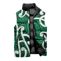 Aotearoa Maori Kowhaiwhai Sleeveless Puffer Jacket Kakariki Puhoro and Patiki LT9 - Polynesian Pride