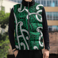 Aotearoa Maori Kowhaiwhai Sleeveless Puffer Jacket Kakariki Puhoro and Patiki LT9 - Polynesian Pride