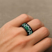 Aotearoa Maori Kowhaiwhai Spinner Ring Kakariki Puhoro and Patiki LT9 - Polynesian Pride