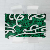 Aotearoa Maori Kowhaiwhai Tablecloth Kakariki Puhoro and Patiki LT9 Green - Polynesian Pride