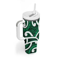 Aotearoa Maori Kowhaiwhai Tumbler With Handle Kakariki Puhoro and Patiki LT9 - Polynesian Pride