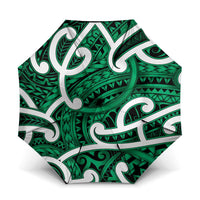 Aotearoa Maori Kowhaiwhai Umbrella Kakariki Puhoro and Patiki LT9 One Size Folded 11.42 inch Opened Diameter 37.4 inch Green - Polynesian Pride