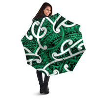 Aotearoa Maori Kowhaiwhai Umbrella Kakariki Puhoro and Patiki LT9 - Polynesian Pride