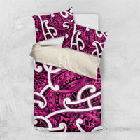 Aotearoa Maori Kowhaiwhai Bedding Set Mawhero Puhoro and Patiki LT9 US Twin 172cm x 218cm Pink - Polynesian Pride