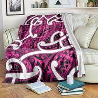 Aotearoa Maori Kowhaiwhai Blanket Mawhero Puhoro and Patiki LT9 Pink - Polynesian Pride