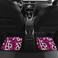 Aotearoa Maori Kowhaiwhai Car Mats Mawhero Puhoro and Patiki LT9 Set 2pcs - Back Pink - Polynesian Pride