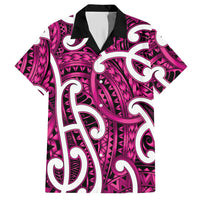 Aotearoa Maori Kowhaiwhai Hawaiian Shirt Mawhero Puhoro and Patiki LT9 Pink - Polynesian Pride