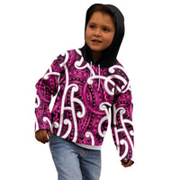 Aotearoa Maori Kowhaiwhai Kid Hoodie Mawhero Puhoro and Patiki LT9 - Polynesian Pride