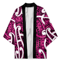 Aotearoa Maori Kowhaiwhai Kimono Mawhero Puhoro and Patiki LT9 Unisex Pink - Polynesian Pride