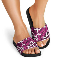 Aotearoa Maori Kowhaiwhai Slide Sandals Mawhero Puhoro and Patiki LT9 - Polynesian Pride