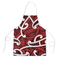 Aotearoa Maori Kowhaiwhai Apron Whero Puhoro and Patiki LT9 Red - Polynesian Pride