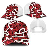 Aotearoa Maori Kowhaiwhai Baseball Net Cap Whero Puhoro and Patiki LT9 - Polynesian Pride