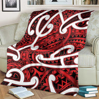 Aotearoa Maori Kowhaiwhai Blanket Whero Puhoro and Patiki LT9 - Polynesian Pride