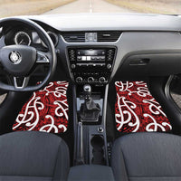 Aotearoa Maori Kowhaiwhai Car Mats Whero Puhoro and Patiki LT9 Set 2pcs - Front Red - Polynesian Pride
