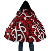 Aotearoa Maori Kowhaiwhai Cloak Whero Puhoro and Patiki LT9 Unisex Red - Polynesian Pride