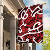 Aotearoa Maori Kowhaiwhai Garden Flag Whero Puhoro and Patiki LT9 House Flag Red - Polynesian Pride