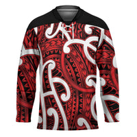 Aotearoa Maori Kowhaiwhai Hockey Jersey Whero Puhoro and Patiki LT9 Unisex Red - Polynesian Pride