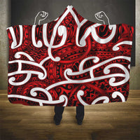 Aotearoa Maori Kowhaiwhai Hooded Blanket Whero Puhoro and Patiki LT9 - Polynesian Pride