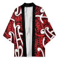 Aotearoa Maori Kowhaiwhai Kimono Whero Puhoro and Patiki LT9 Unisex Red - Polynesian Pride