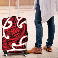 Aotearoa Maori Kowhaiwhai Luggage Cover Whero Puhoro and Patiki LT9 Red - Polynesian Pride