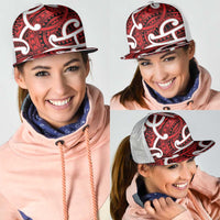 Aotearoa Maori Kowhaiwhai Mesh Trucker Cap Whero Puhoro and Patiki LT9 - Polynesian Pride