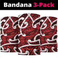 Aotearoa Maori Kowhaiwhai Neck Gaiter Whero Puhoro and Patiki LT9 package One Size: 25*50cm Red - Polynesian Pride